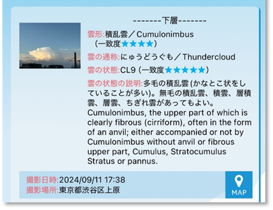 雲画像の個別判定の図